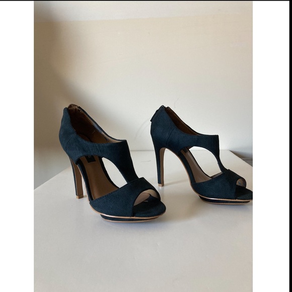 Mango black suede heeled sandal size 37 - Picture 2 of 9